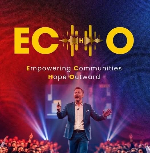 ECHO 2027 logo above a keynote speaker on stage